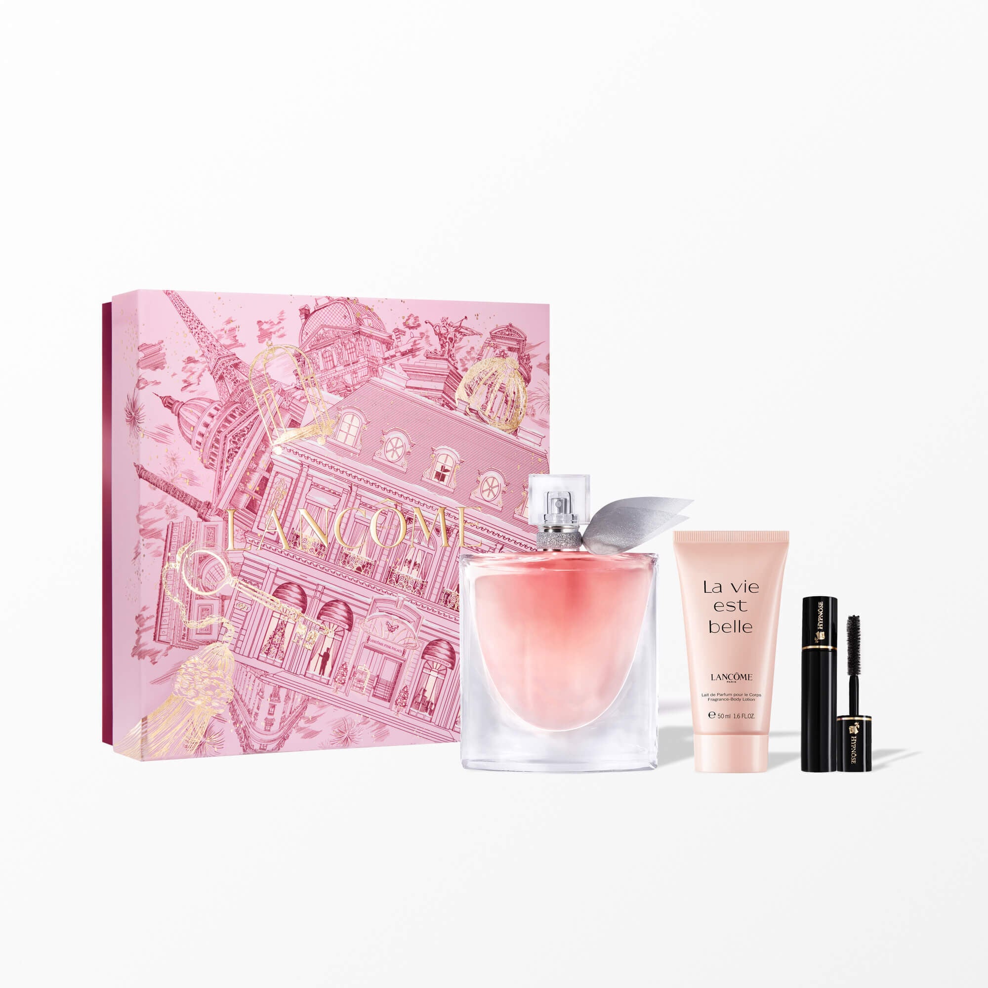 La vie est belle holiday set containing: LA VIE EST BELLE EDP 100ML - LA VIE EST BELLE BODY LOTION 50ML - HYPNOSE MASCARA MINI 2ML